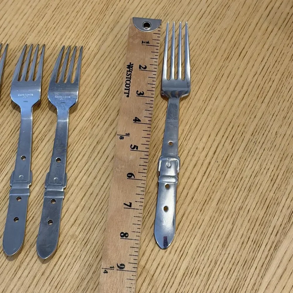 Vtg Ralph Lauren Highgate Silverware Set Of 6 Salad Forks Equestrian 1997 Korea